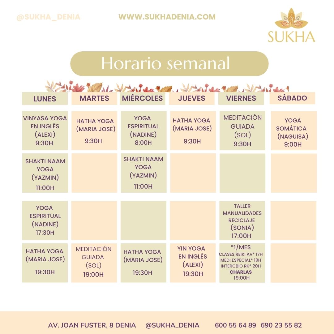 Calendario Sukha actividades enero