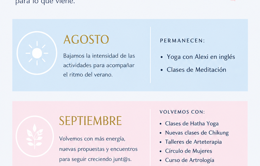 AGENDA, EVENTOS Y CHARLAS AGOSTO